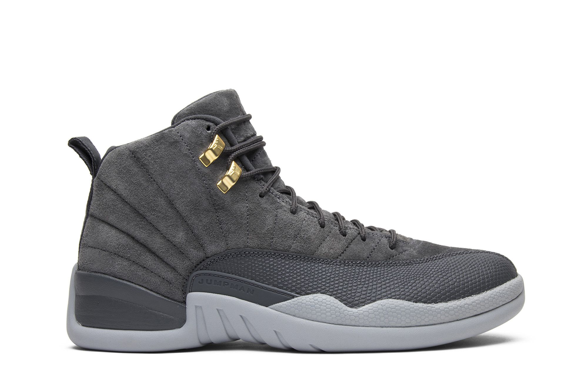 black and gray jordans 12