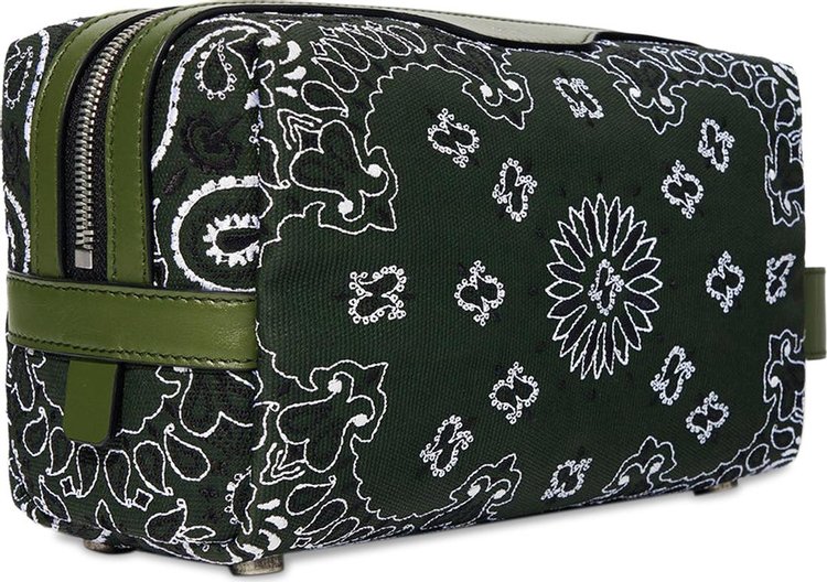 Amiri Canvas Bandana Beauty Case Olive Green