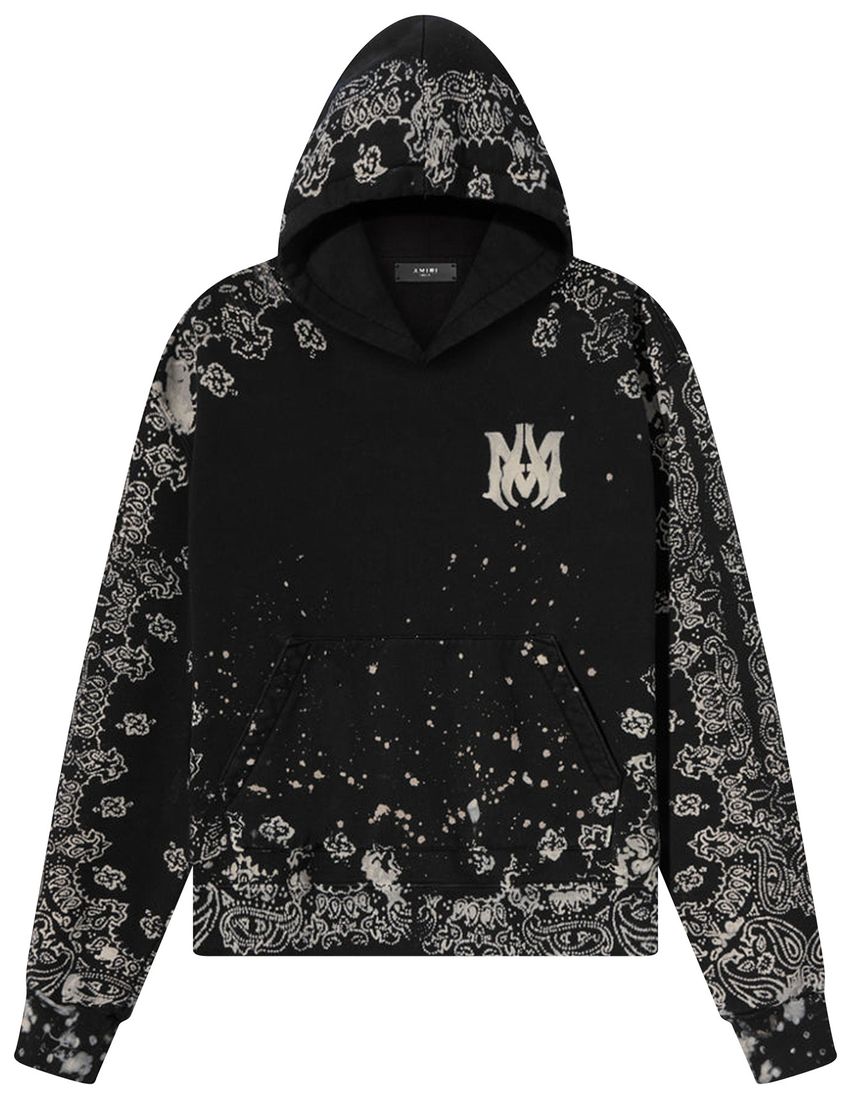 Buy Amiri Bandana Bleach All Over Hoodie 'Black' PF22MJH021 001 BLAC