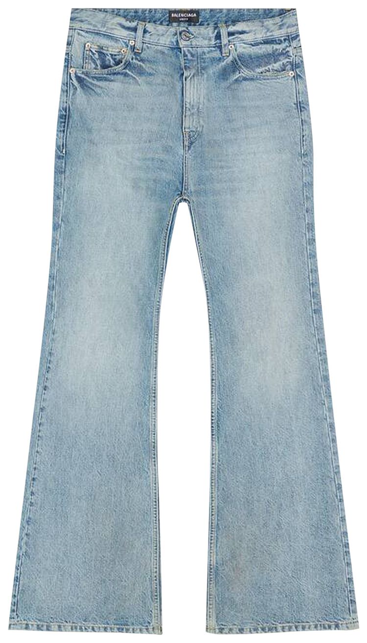 Balenciaga Flared Pants Blue Authentic Ring