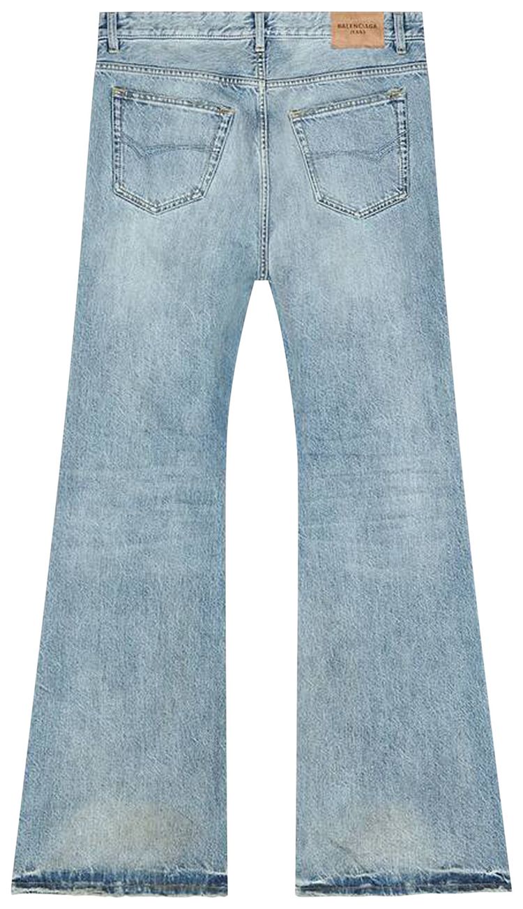 Balenciaga Flared Pants Blue Authentic Ring