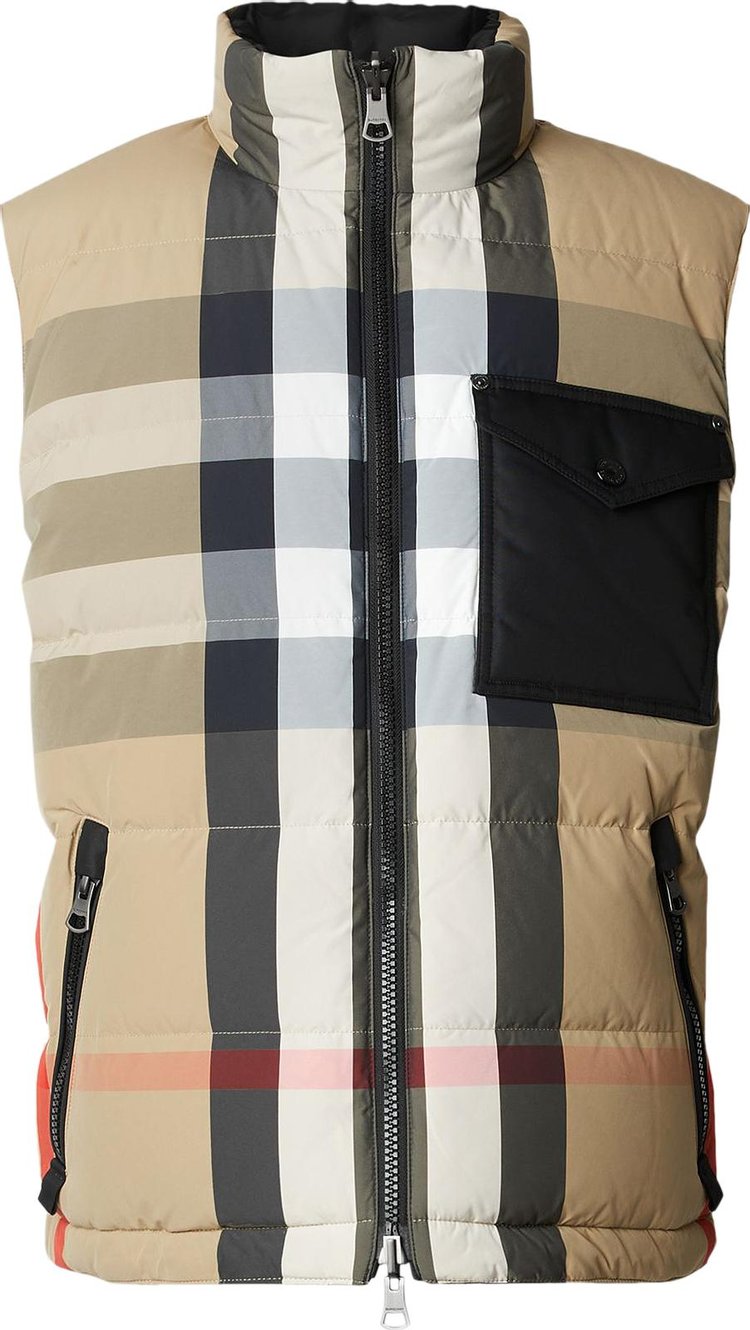 Burberry Reversible Check Puffer Gilet 'Archive Beige/Black' | GOAT