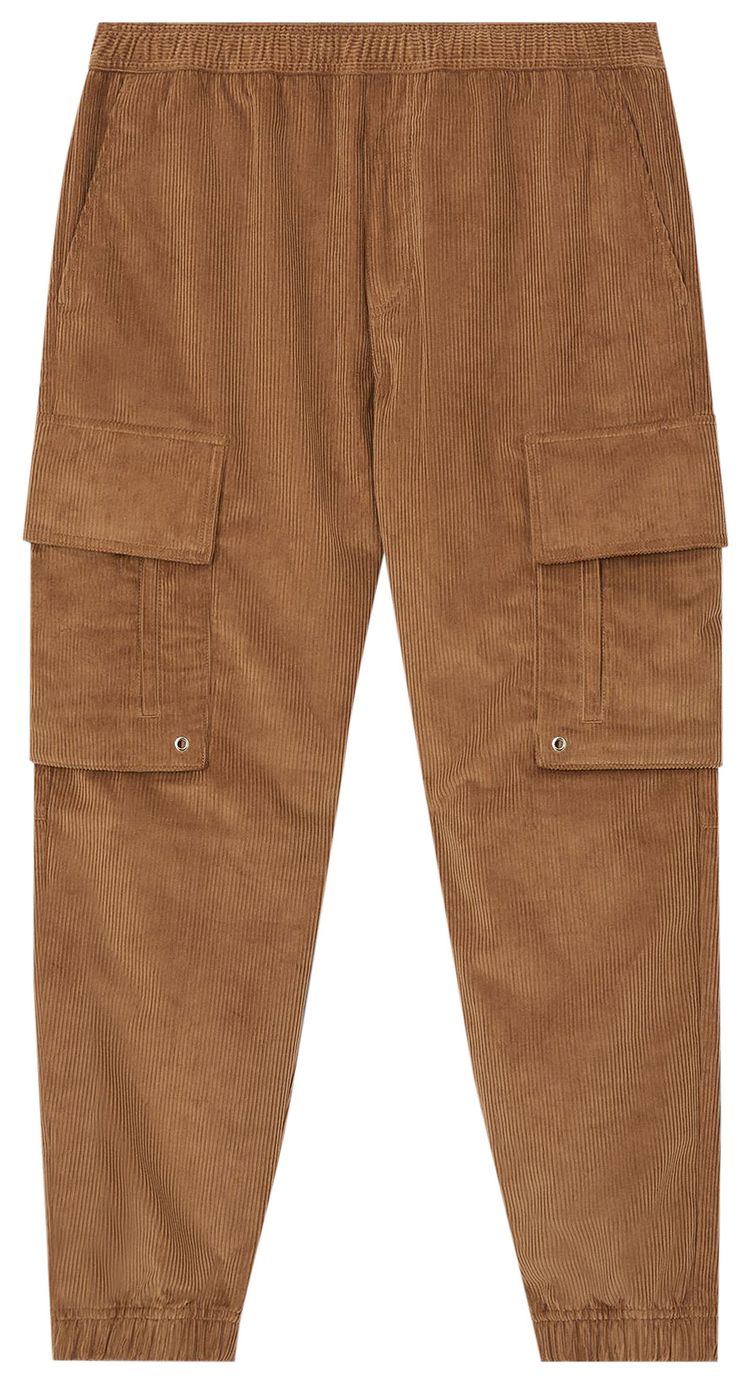 Burberry Logo Detail Corduroy Cargo Trousers Dark Camel