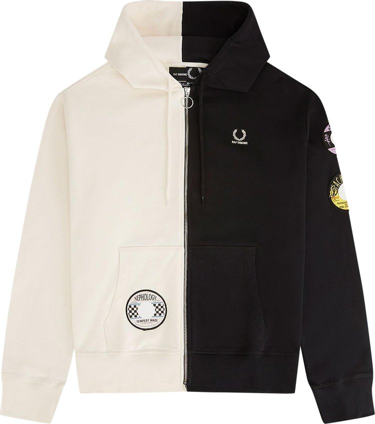 Fred Perry x Raf Simons Patched Zip Through Hoody 'Black'