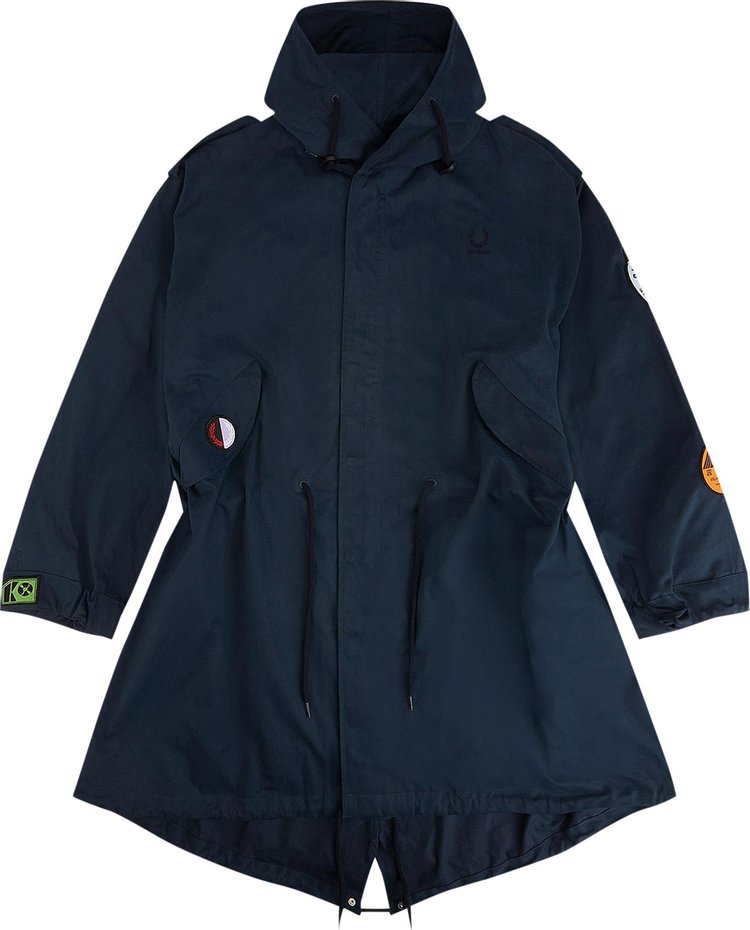 Fred Perry x Raf Simons Patched Parka 'Basalt Navy'