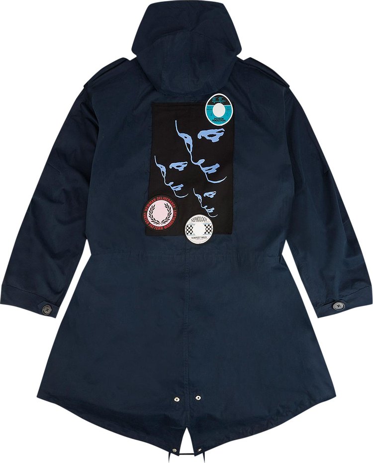 Fred Perry x Raf Simons Patched Parka Basalt Navy