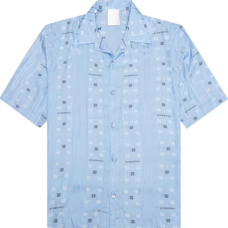 Givenchy Boxy Fit Shirt With Hawaiian Collar 'Navy/Light Blue'