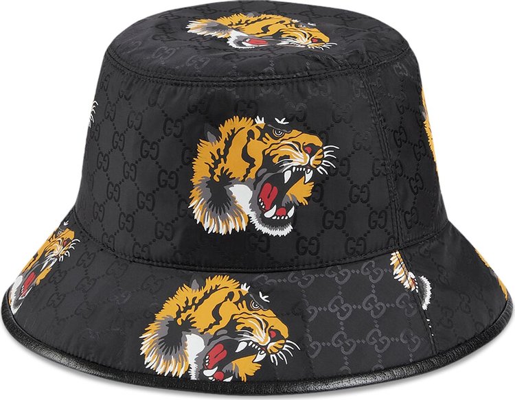 Buy Gucci GG Bucket Hat With Tiger Print 'Black' 700853 4HAPU | GOAT