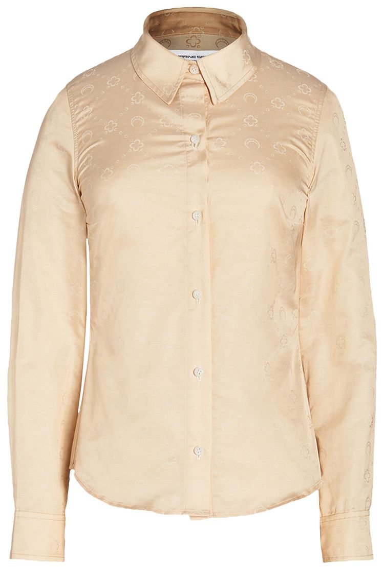 Marine Serre Moonogram Tight Fit Shirt Beige