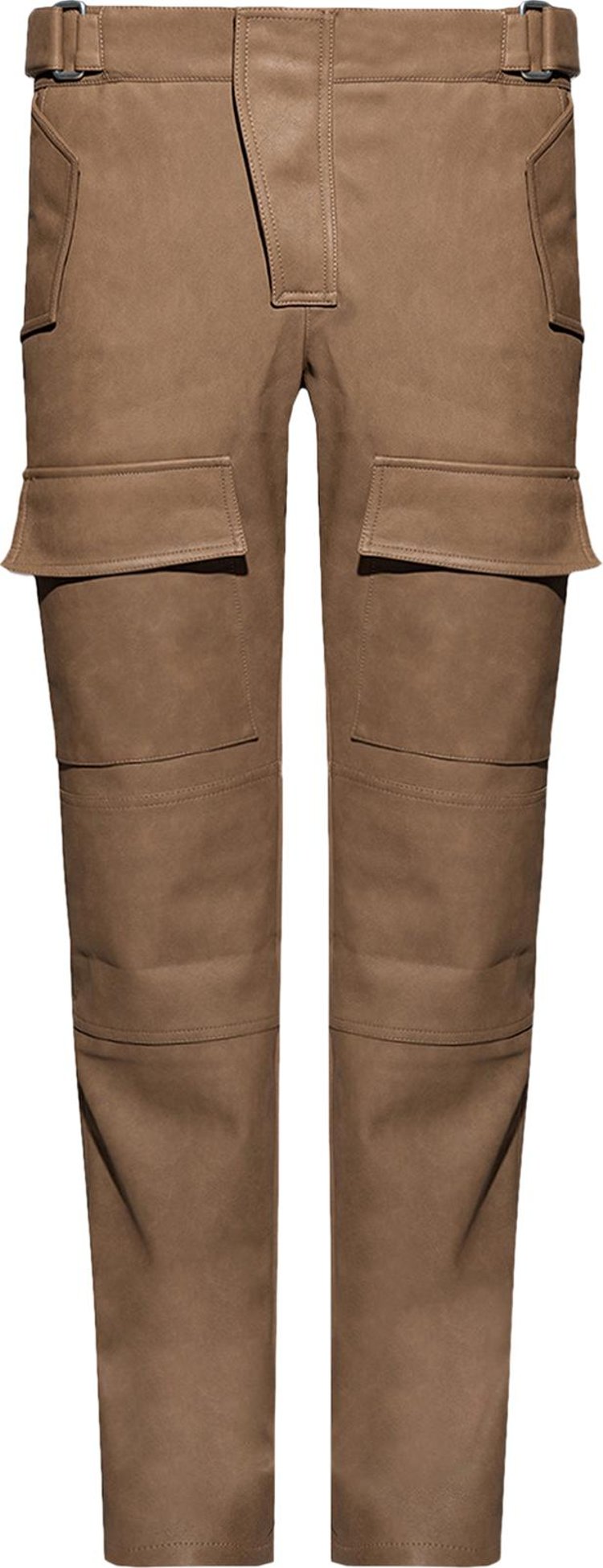 MISBHV Vegan Leather Moto Trousers 'Brown'