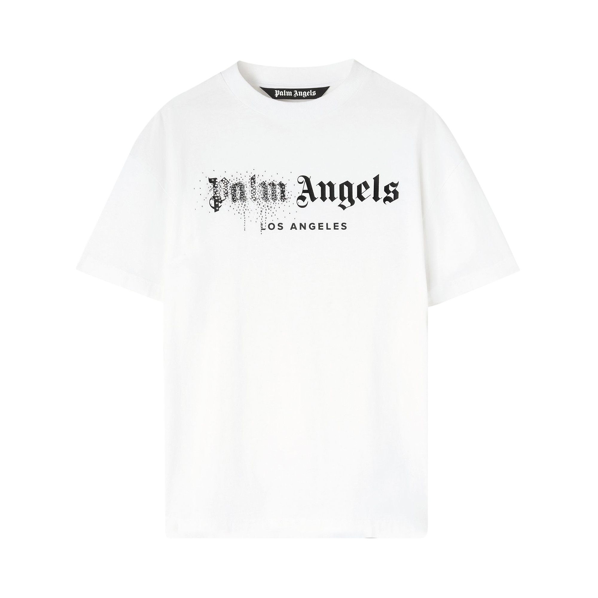 Buy Palm Angels Rhinestone Sprayed Classic Tee 'White/Black' -  PMAA001F22JER0120110 | GOAT