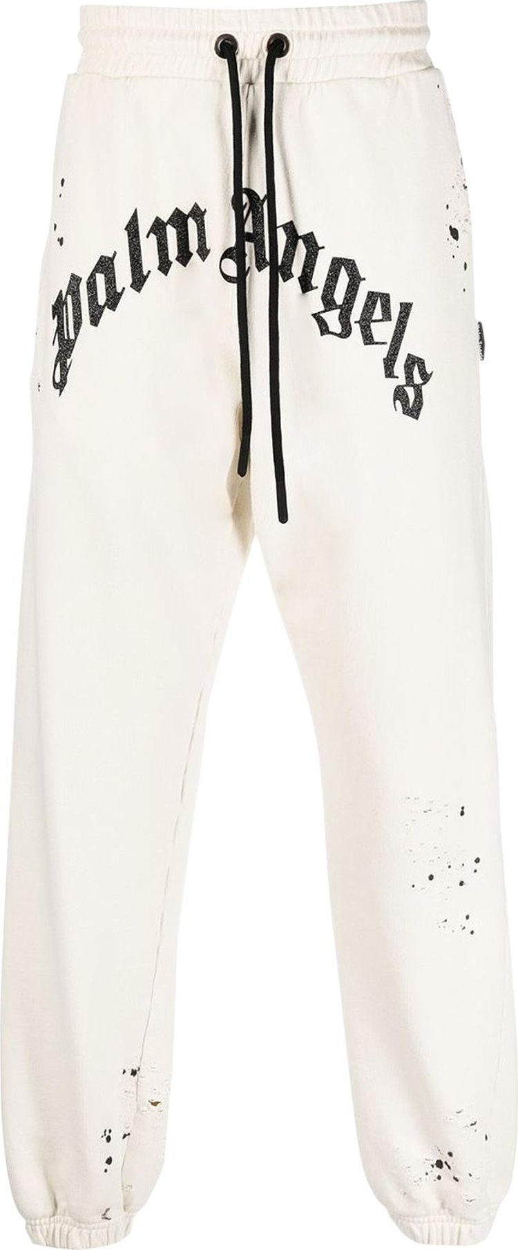 Palm Angels GD Glittered Logo Sweatpants 'Off White'