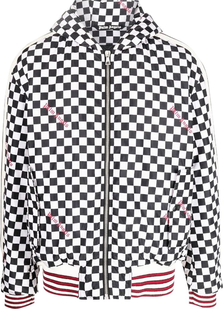 Palm Angels Damier Puffed Hooded Jacket Black/Red Men's - FW22 - US
