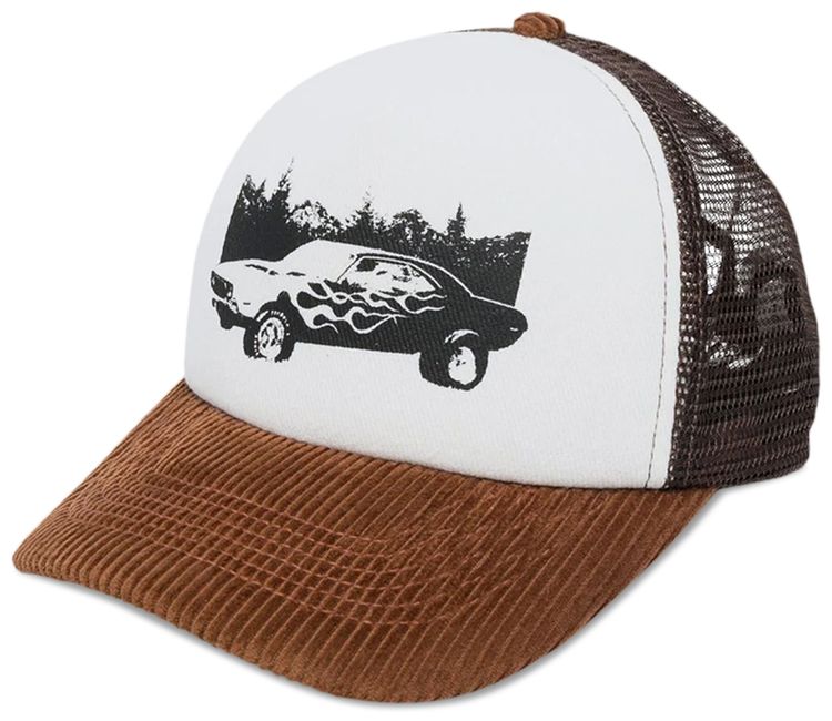 Palm Angels Car Baseball Cap BrownBlack