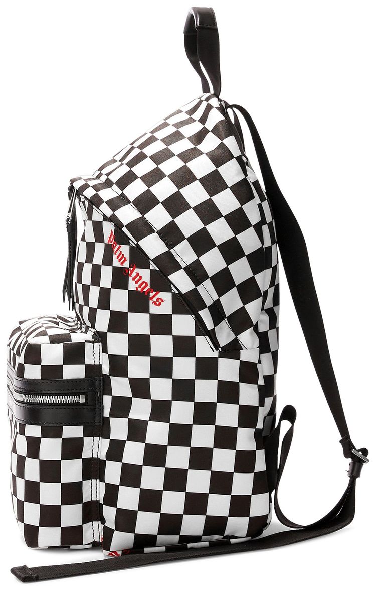 Palm Angels Backpack Printed Damier BlackWhite