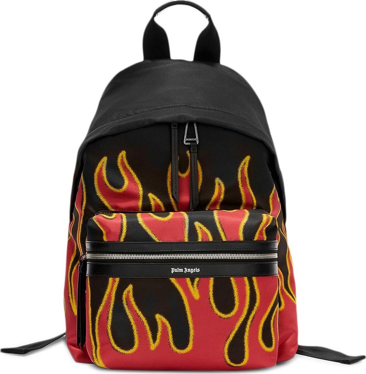 Palm Angels Backpack Printed Flames 'Red/White'