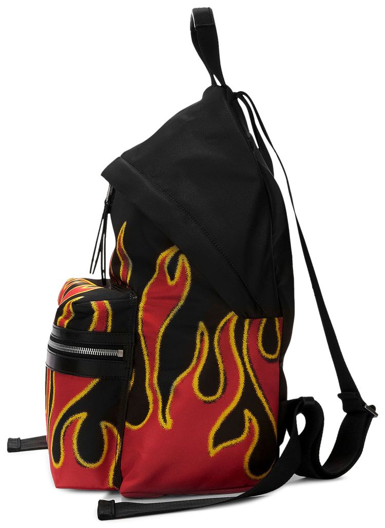 Palm Angels Backpack Printed Flames RedWhite