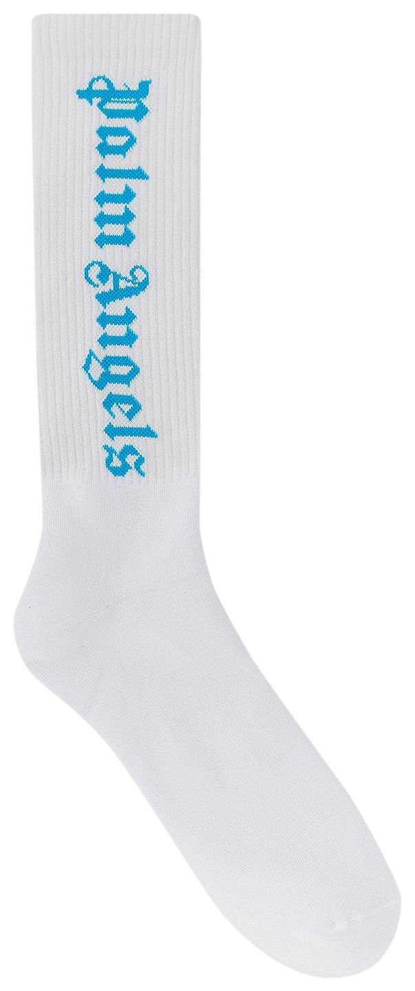 Palm Angels Classic Logo Socks WhiteLight Blue