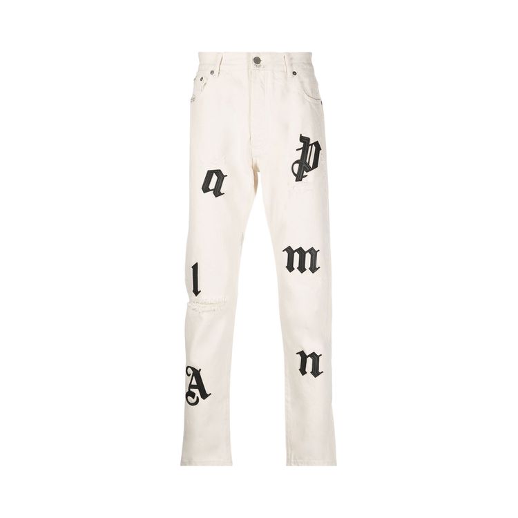 Palm Angels Logo Patch Classic 5 Pocket Off White