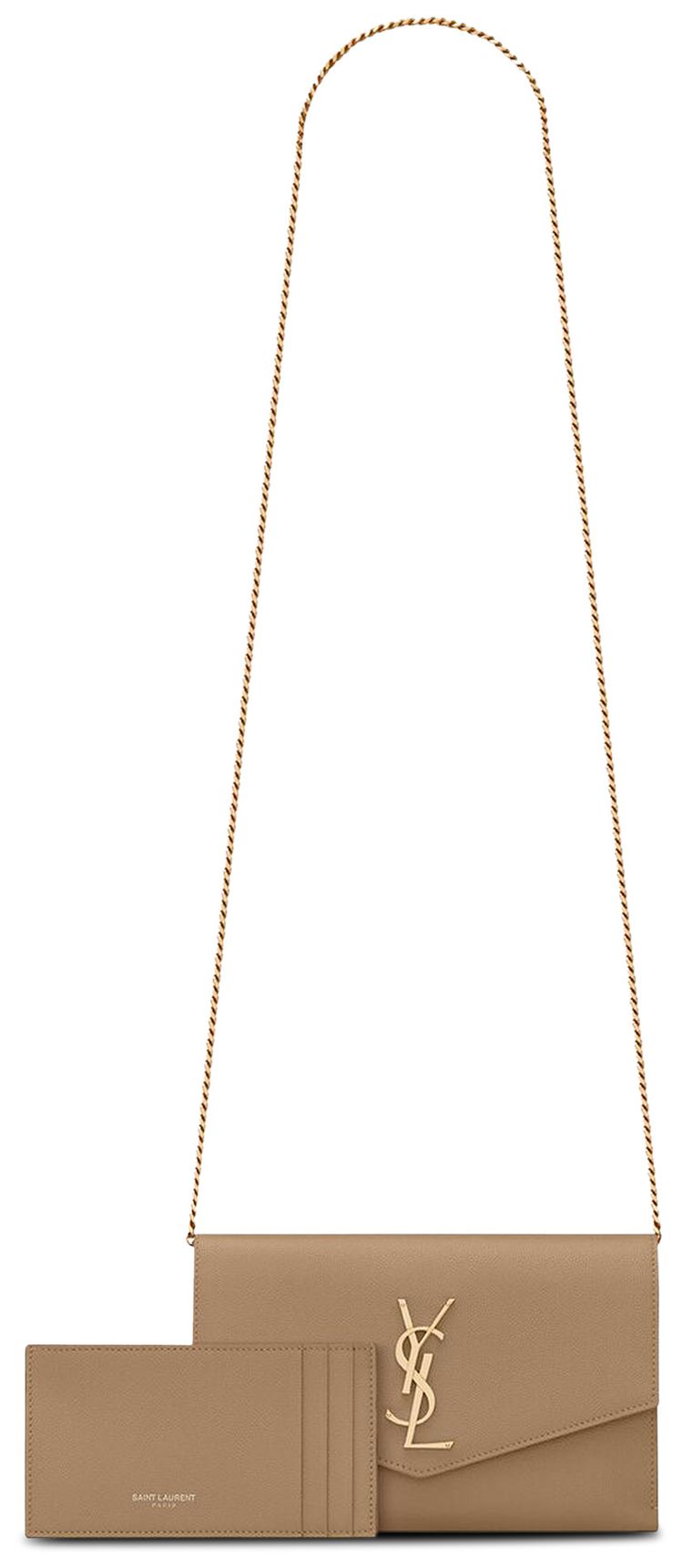 Saint Laurent Uptown Chain Wallet Taupe