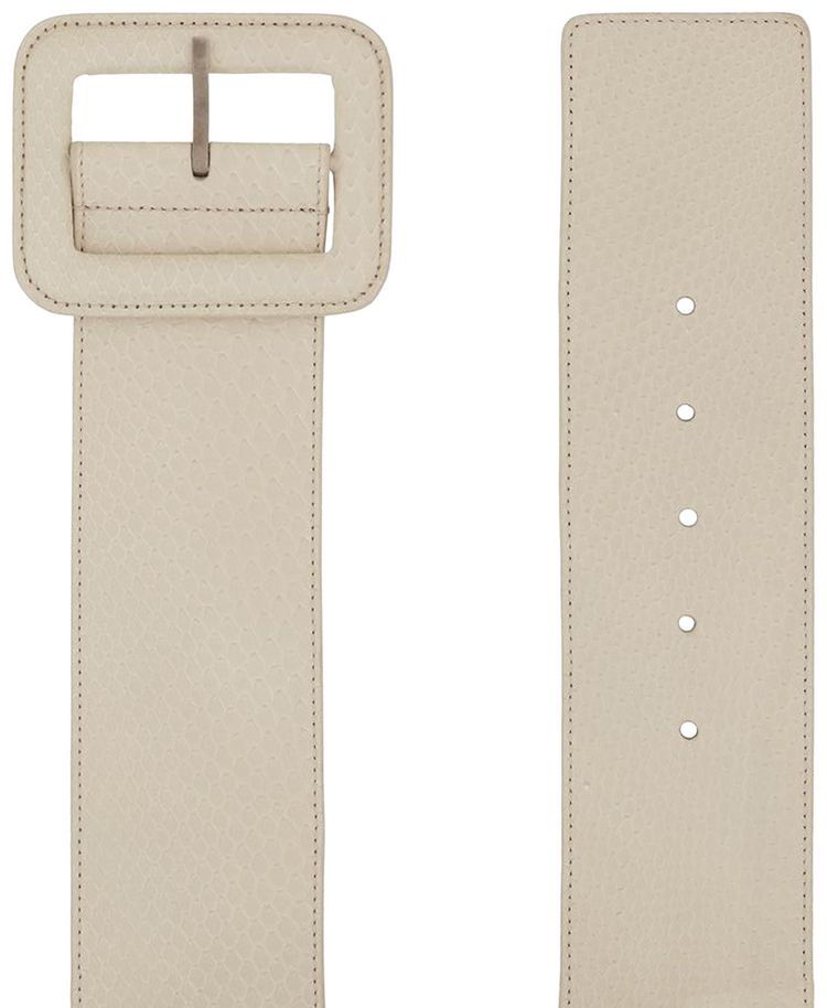 Saint Laurent Corset Belt With Covered Buckle Vintage White