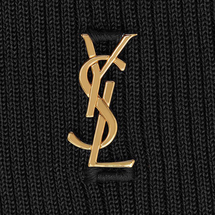 Saint Laurent Monogram Top In Ribbed Noir