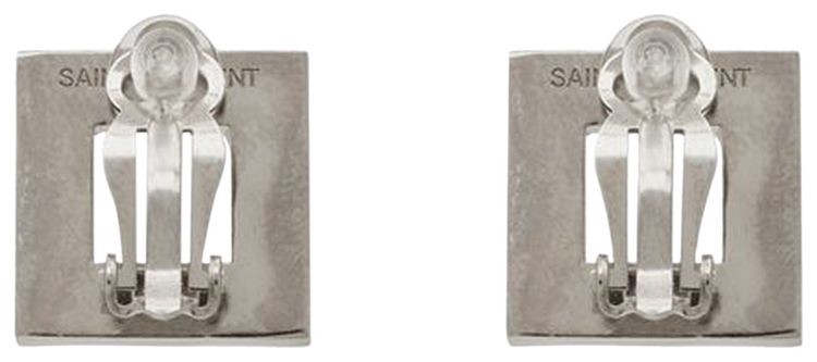 Saint Laurent Rhinestone Baguette Earrings Palladium