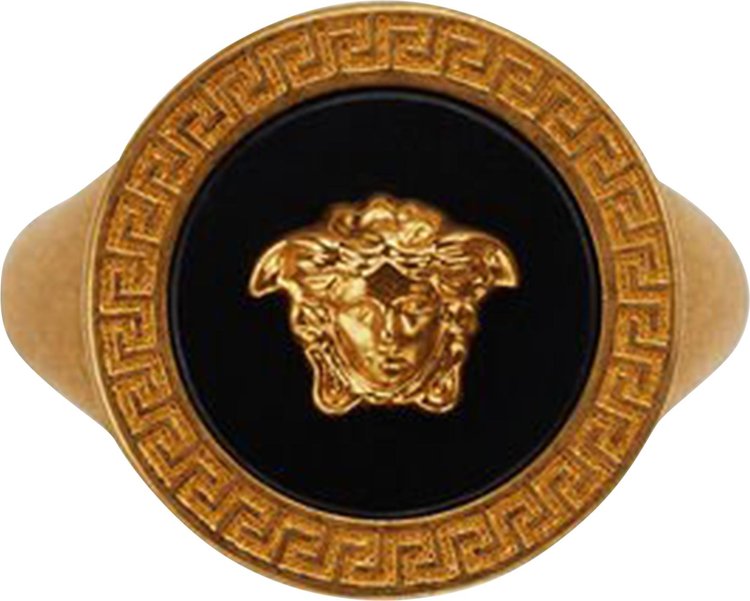 Versace Resin Medusa Ring 'Gold/Black'