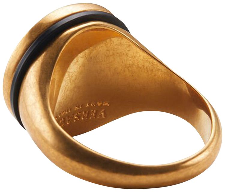 Versace Resin Medusa Ring GoldBlack