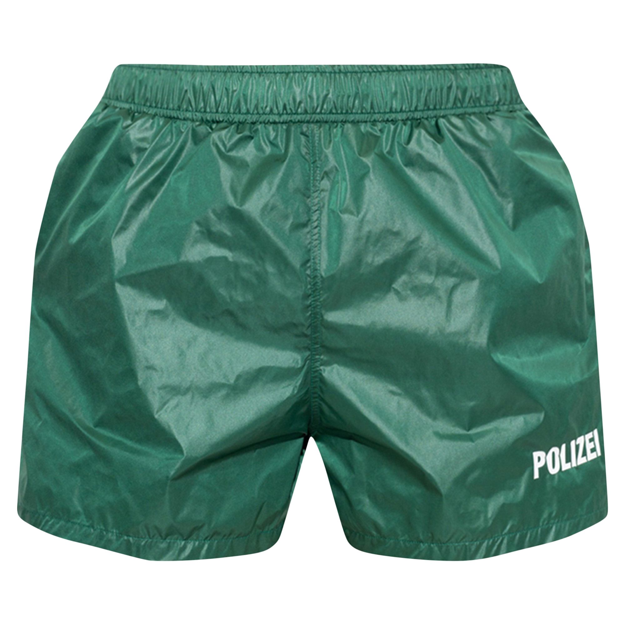 【VETEMENTS】GREEN CODE SWIM SHORTS Buy Vetements Polizei Swim Shorts 'Police Green' - MA53SW500P POLI