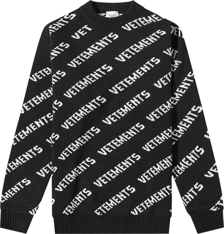Vetements Monogram Knitted Sweater 'Black/White'