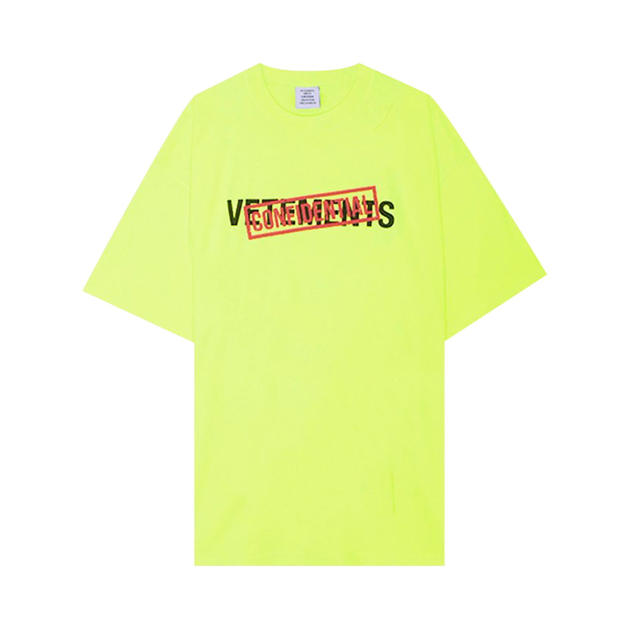 Buy Vetements Confidential Logo T-Shirt 'Neon Yellow' - UA53TR460Y
