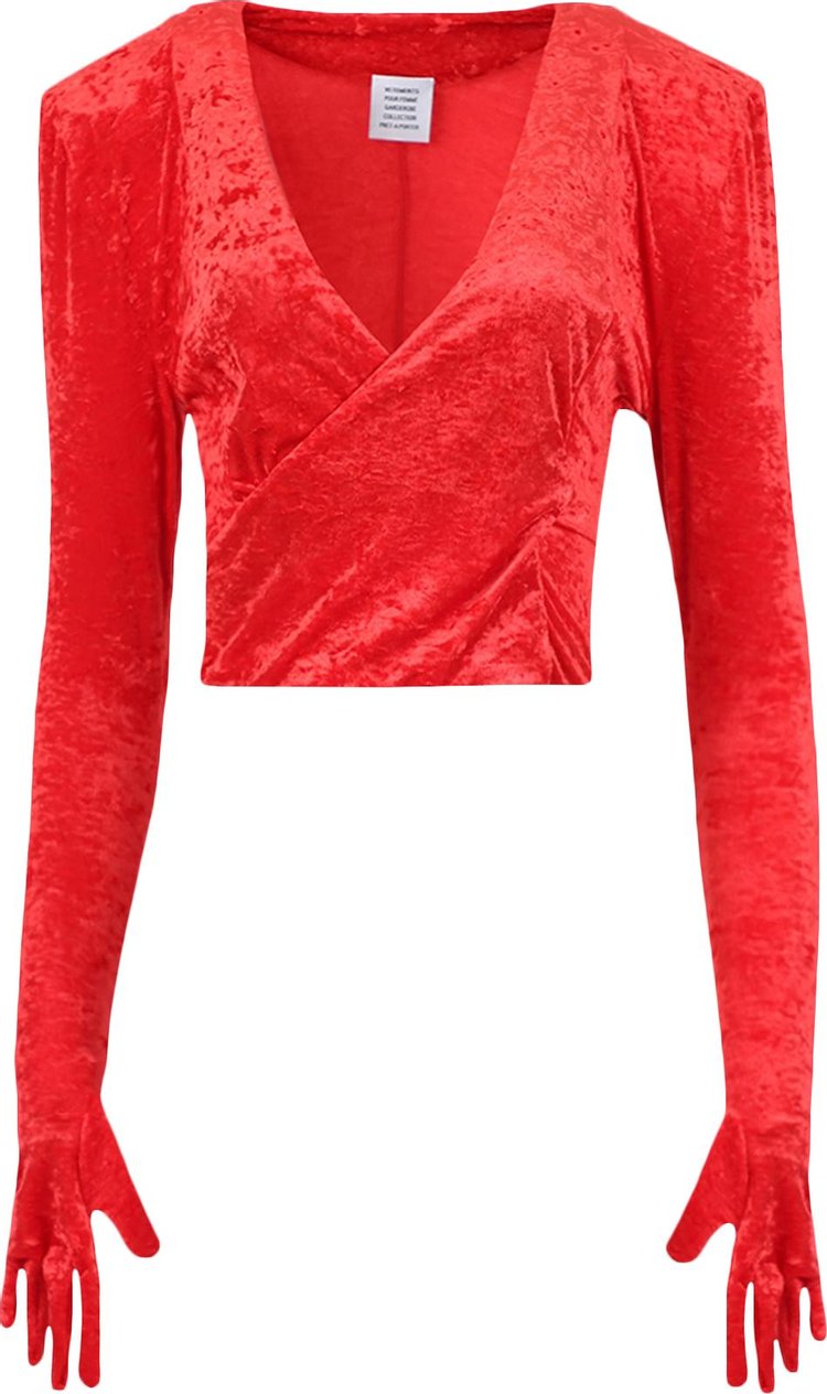 Vetements Velvet Dynasty Top With Gloves 'Red'
