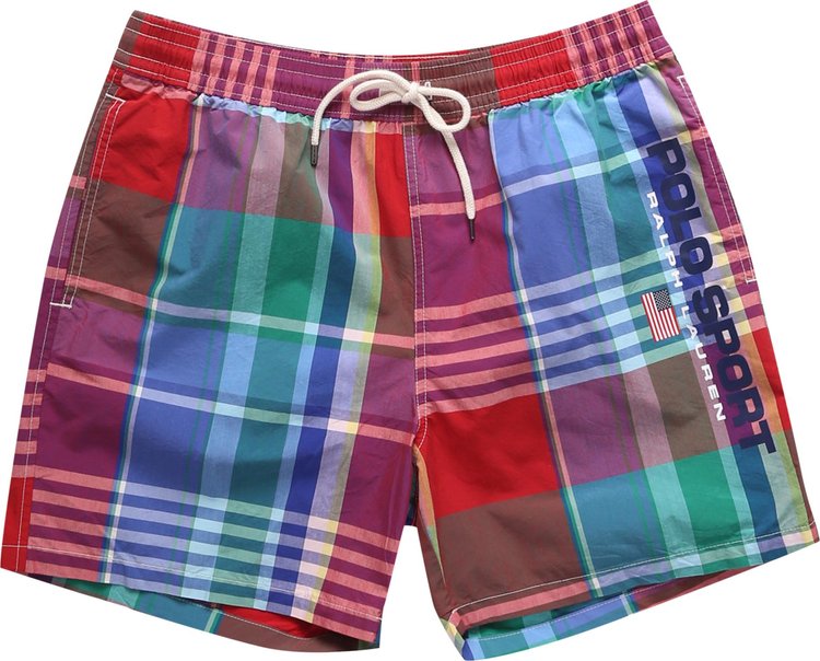 Polo Ralph Lauren Traveler Swim Shorts 'Red Madras'