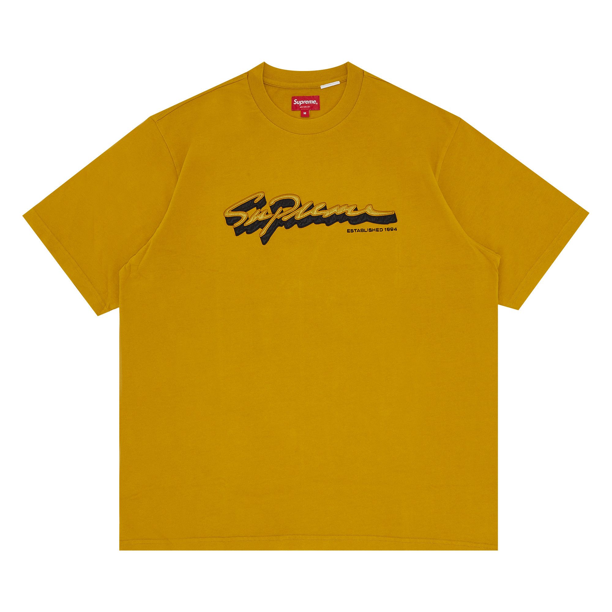 Supreme Shadow Script Short Sleeve Top Dusty Yellow