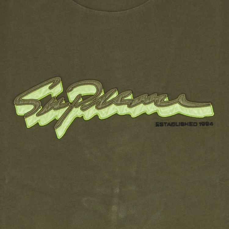 Supreme Shadow Script Short Sleeve Top Dark Olive