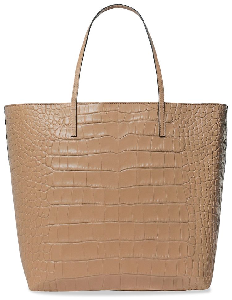 Alexander McQueen Skull Croc Embossed Tote Beige
