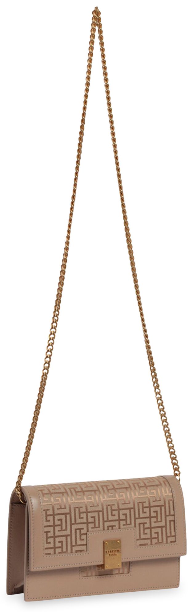 Balmain Mini 1945 Monogram Shoulder Bag Beige