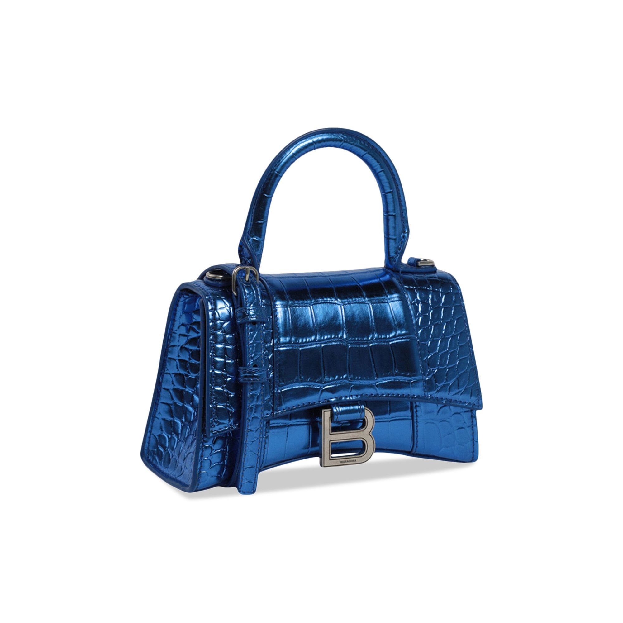 Buy Balenciaga Hourglass XS Croc Embossed Top Handle Bag