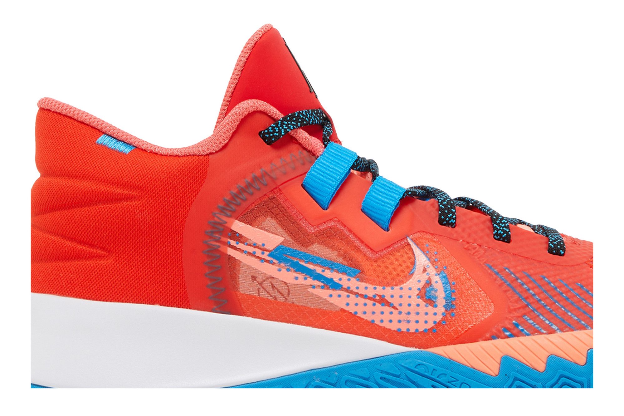Size 12.5 Kyrie Flytrap 5 Habanero Red Blue Hero