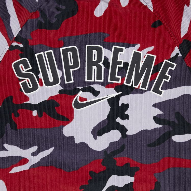 Supreme x Nike Arc Corduroy Hooded Jacket Red Camo