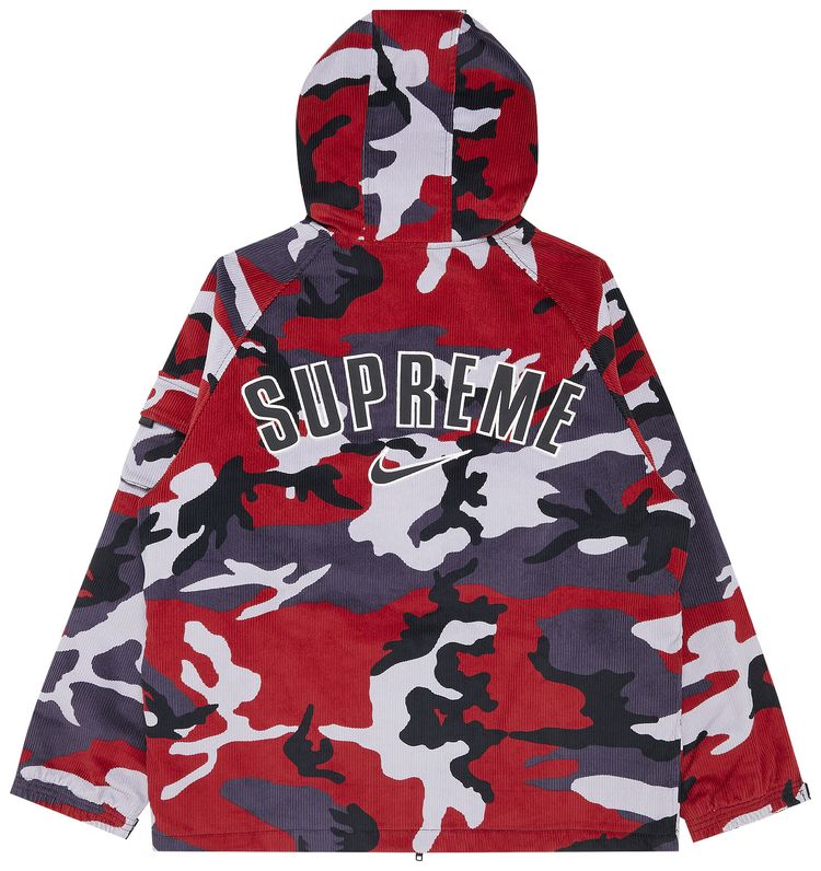 Supreme x Nike Arc Corduroy Hooded Jacket Red Camo