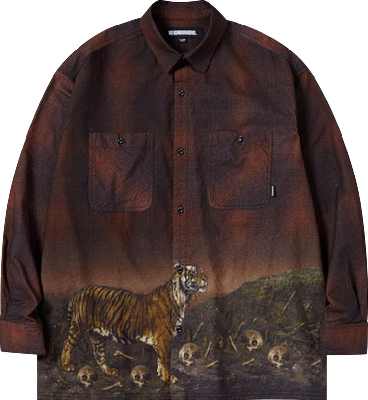 Neighborhood Tiger VE Long-Sleeve Shirt 'Brown'