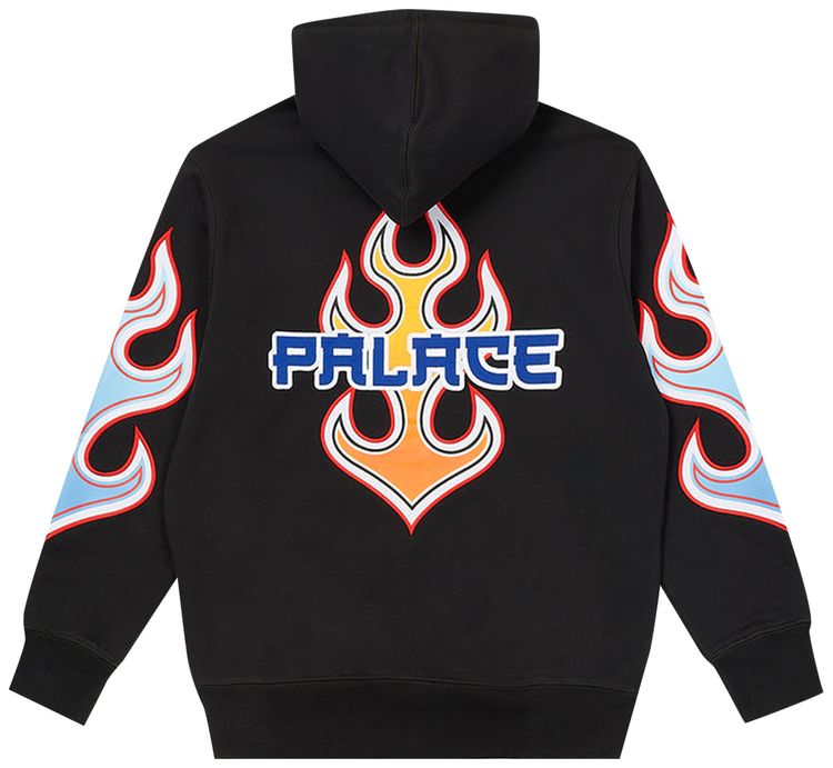 Palace Flame Zip Hood Black