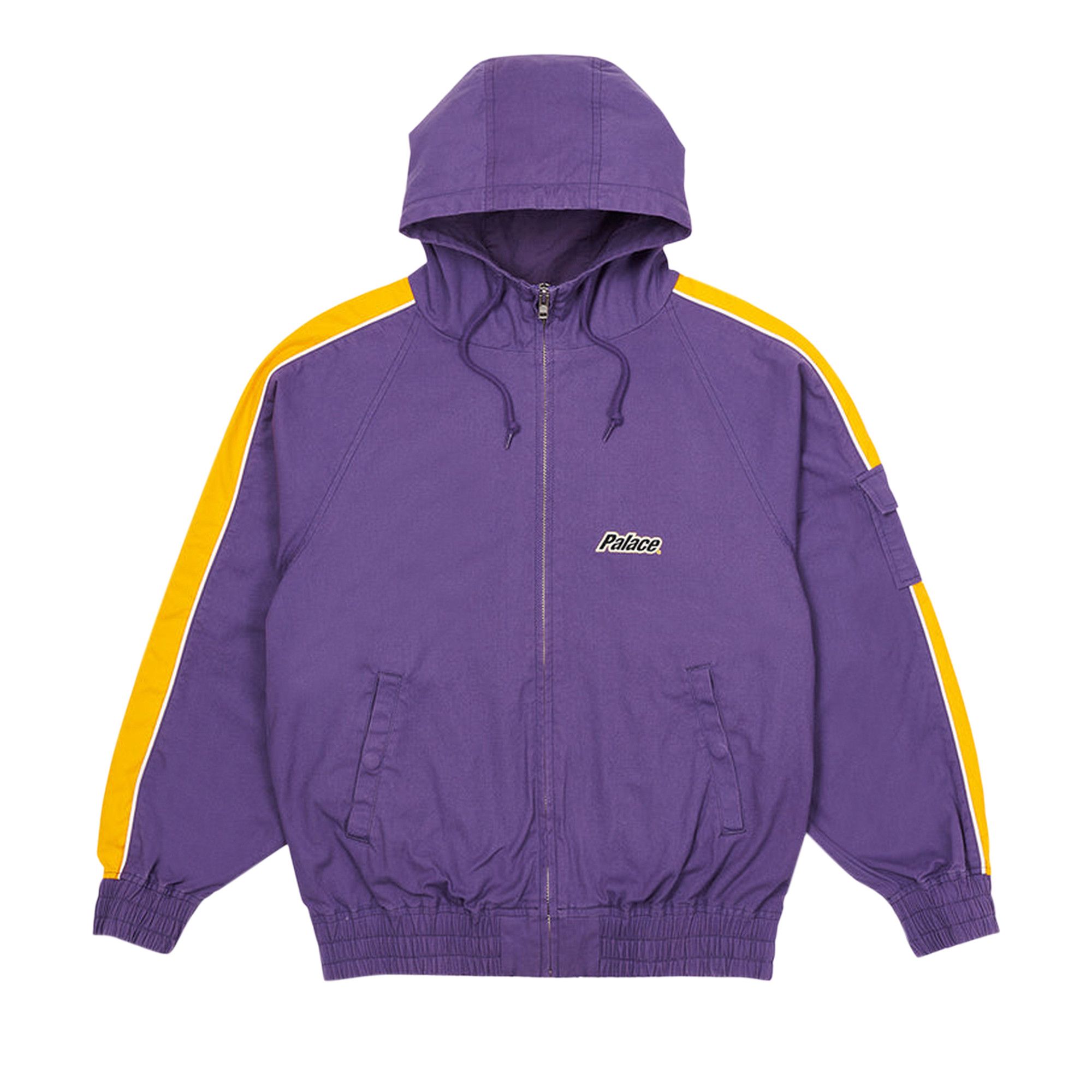 Buy Palace Lowercase Hooded Cotton Jacket 'Purple/Yellow