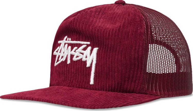 Stussy Corduroy Trucker Cap Red