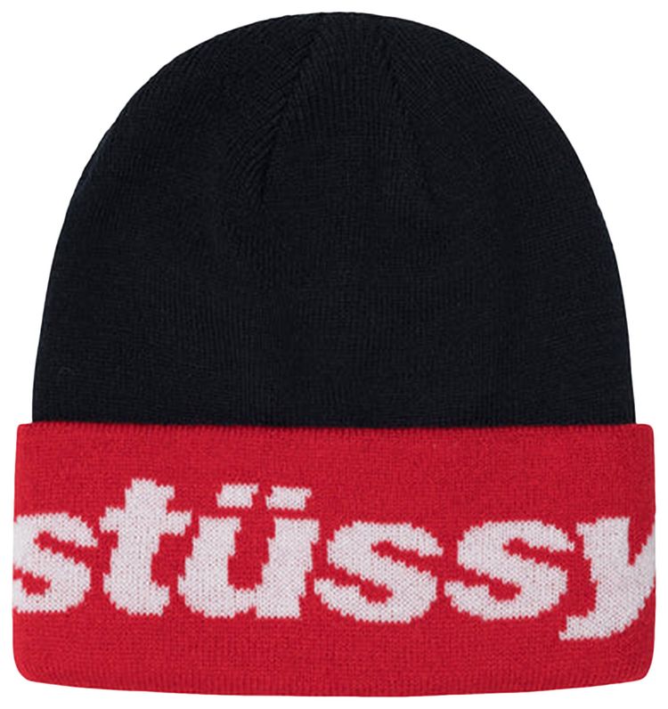 Stussy Helvetica Jacquard Beanie Black