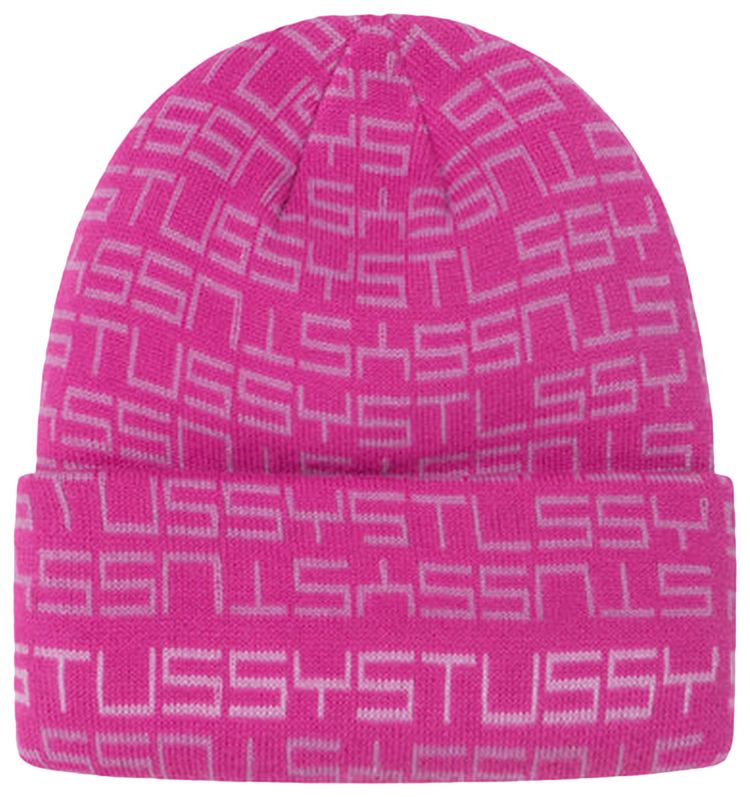 Stussy Jacquard Cuff Beanie Fuchsia