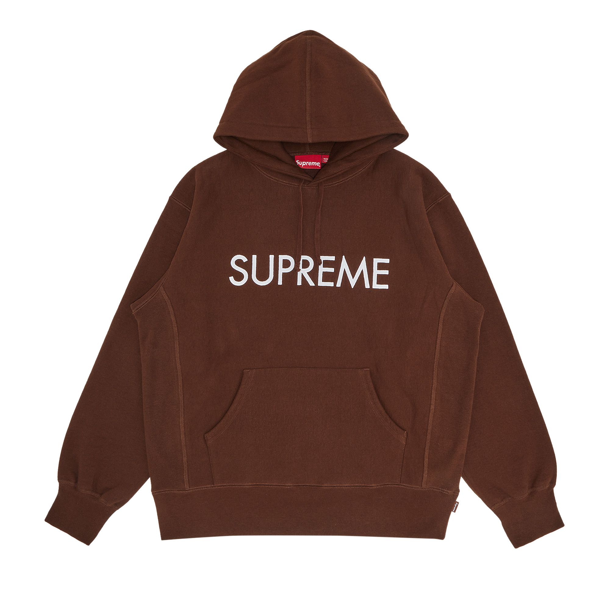 Supreme Capital Hooded Sweatshirt Dark Brown