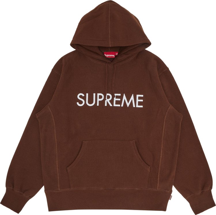 Supreme Capital Hooded Sweatshirt 'Dark Brown'